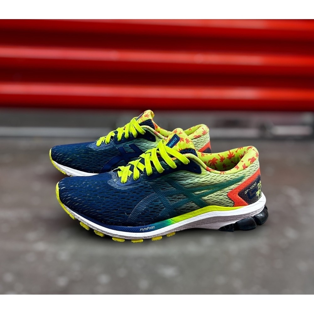 ASICS GT-1000 9 Men's Size 10.5 Blue Green Running Shoes FlyteFoam Athletic